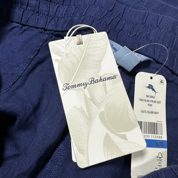 Tommy Bahama NWT Two Palms High Rise 100% Linen Easy Pants Island Navy Size XL - Picture 5 of 9